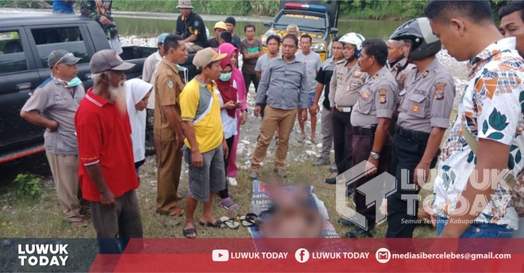 Foto Mayat seorang warga kecamatan Batui ditemukan terapung di Sungai saat menuju kebun.