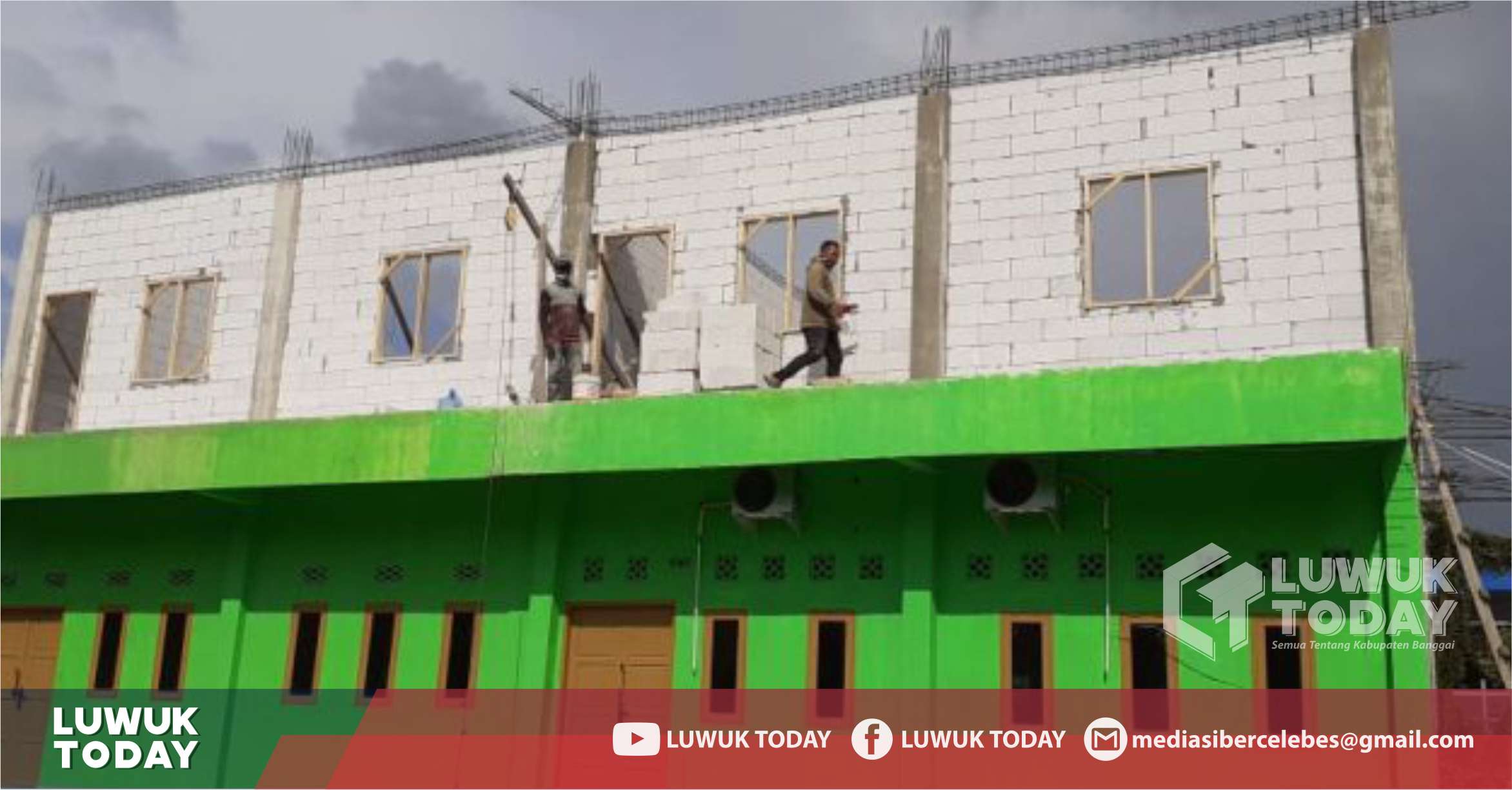 Foto Pembangunan tahap kedua gedung Akademi Dakwah Indonesia Sulteng, Ahad (27/10/2019). 