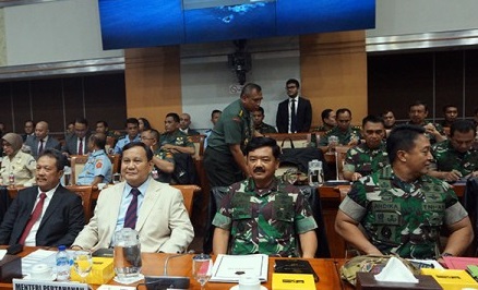Foto Raker dengan Komisi I DPR, Menhan Prabowo Sebut Bakal Bahas Isu Krusial