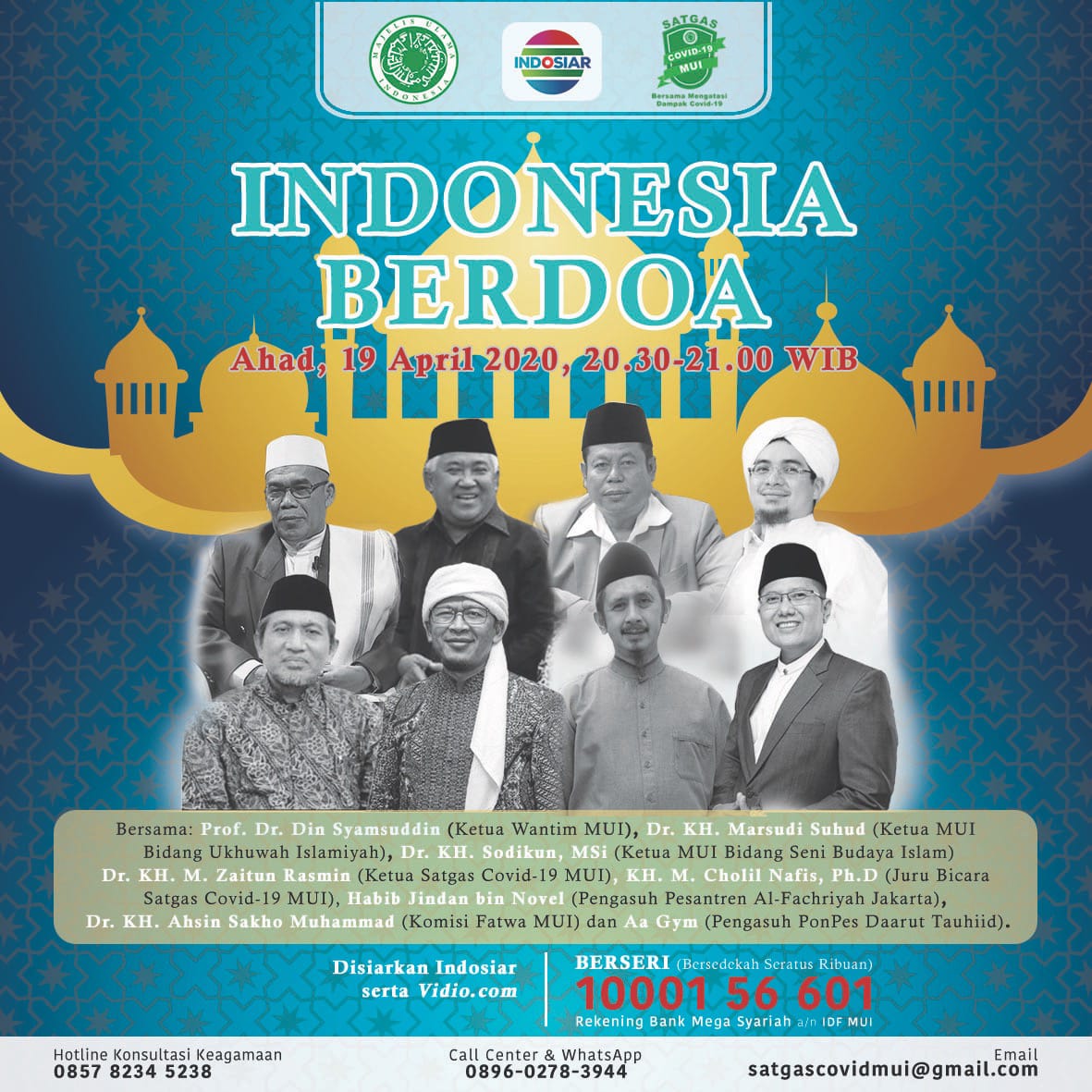 Foto Gandeng Indosiar, Satgas Covid-19 MUI Gelar Indonesia Berdoa